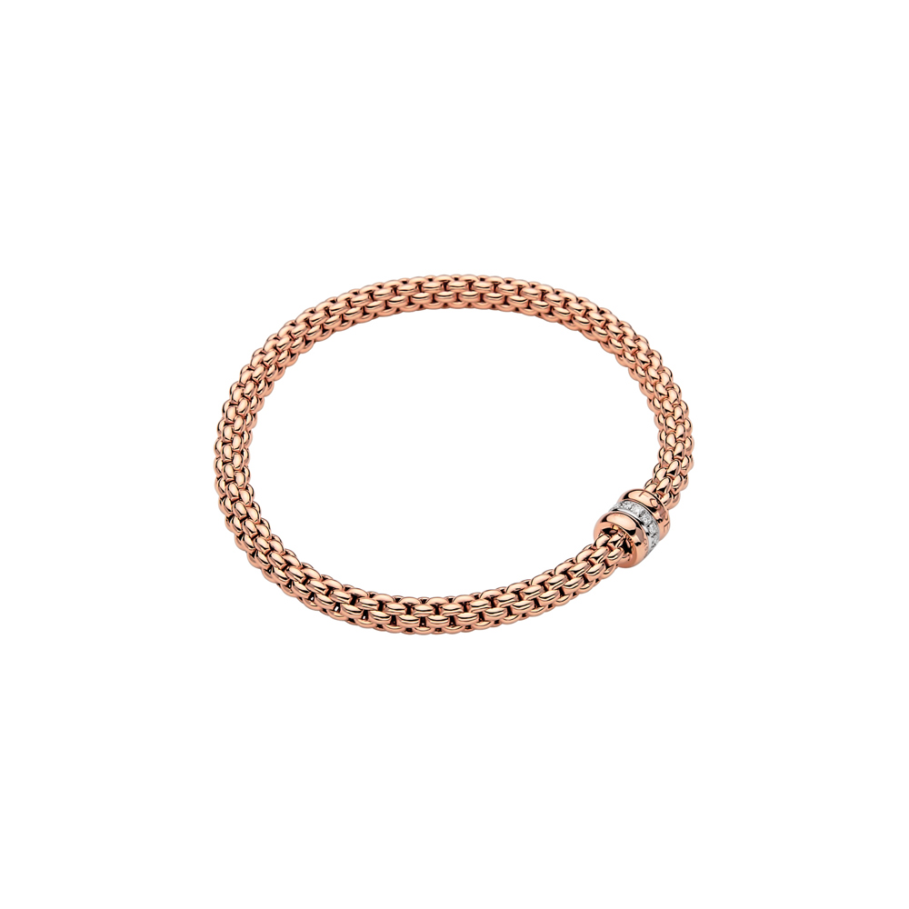Bracelet Solo Flex'it avec trois rondelles pavées de diamants 5mm