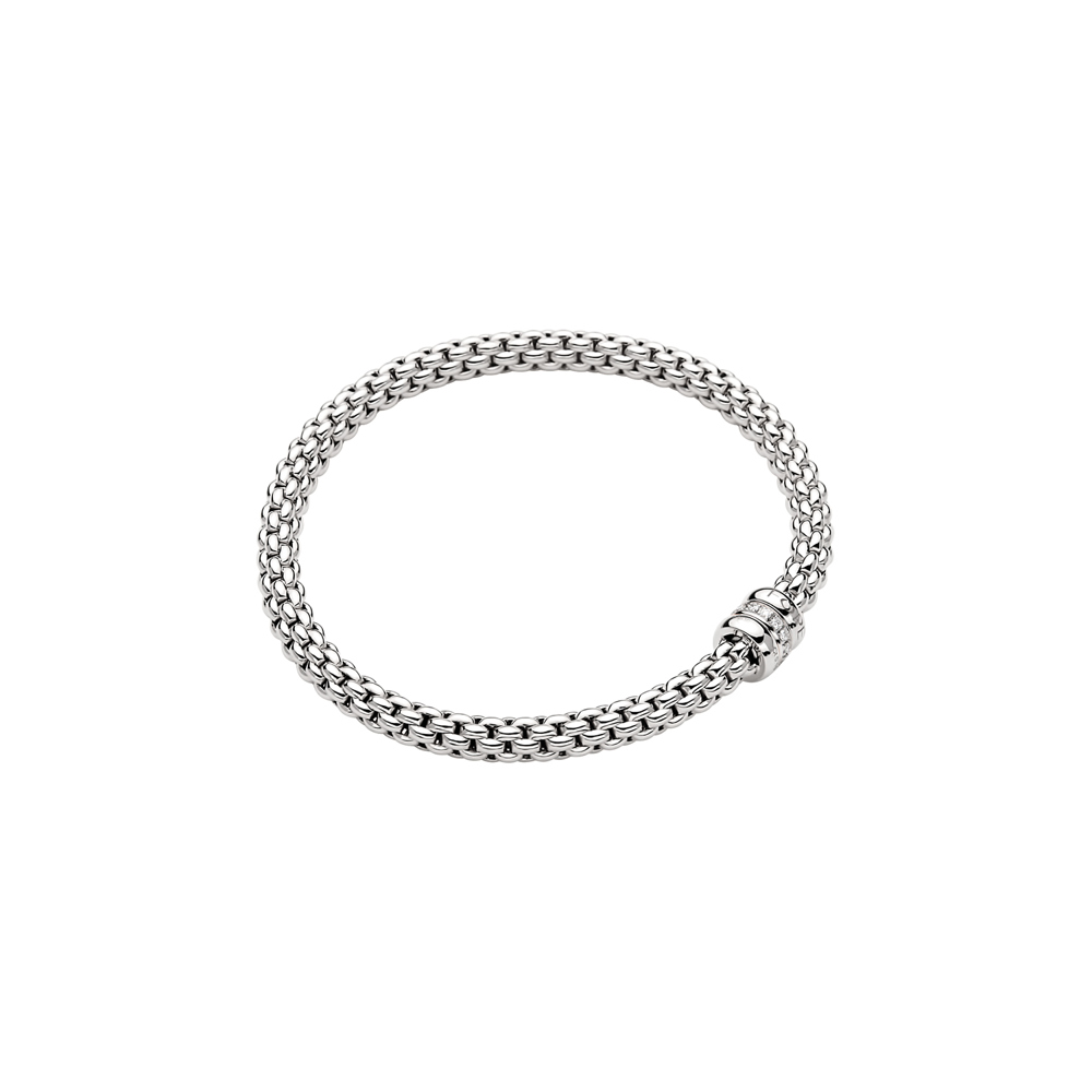 Bracelet Solo Flex'it avec trois rondelles pavées de diamants 5mm