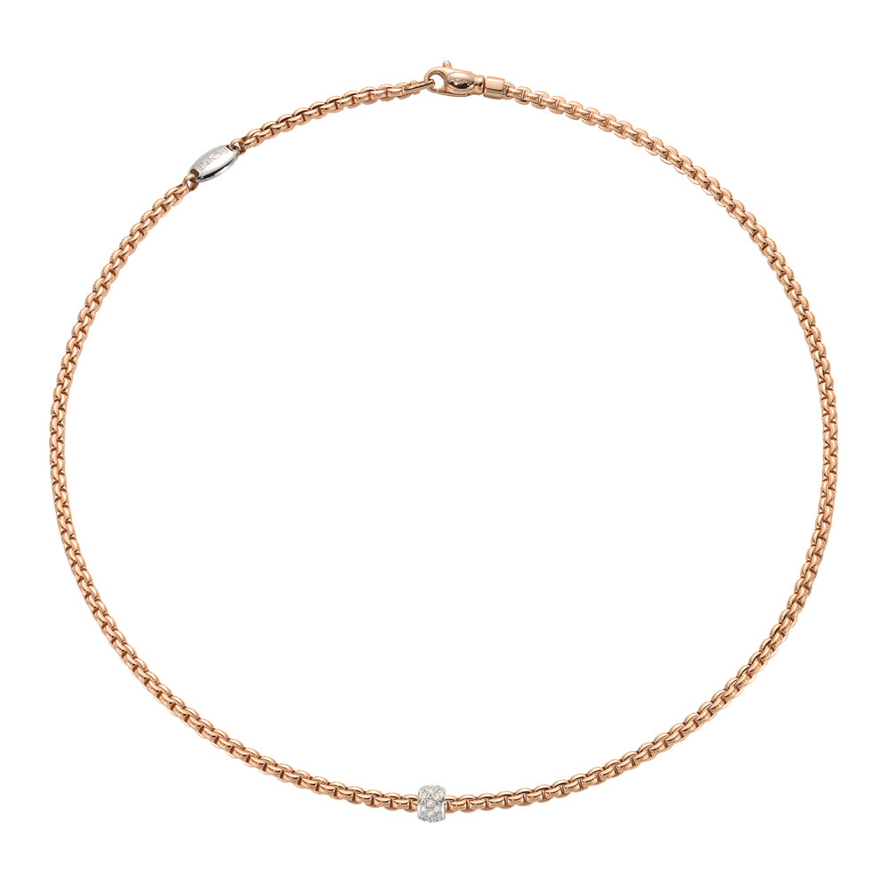 Eka Necklace with diamond pavé