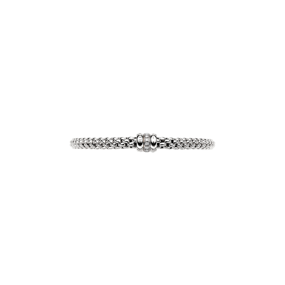 Bracelet Solo Flex'it avec trois rondelles pavées de diamants 5mm
