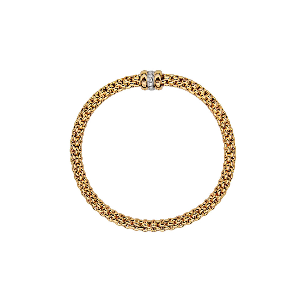 Bracelet Solo Flex'it avec trois rondelles pavées de diamants 5mm