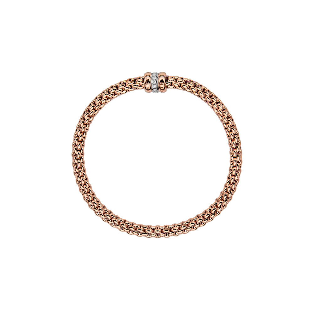 Bracelet Solo Flex'it avec trois rondelles pavées de diamants 5mm