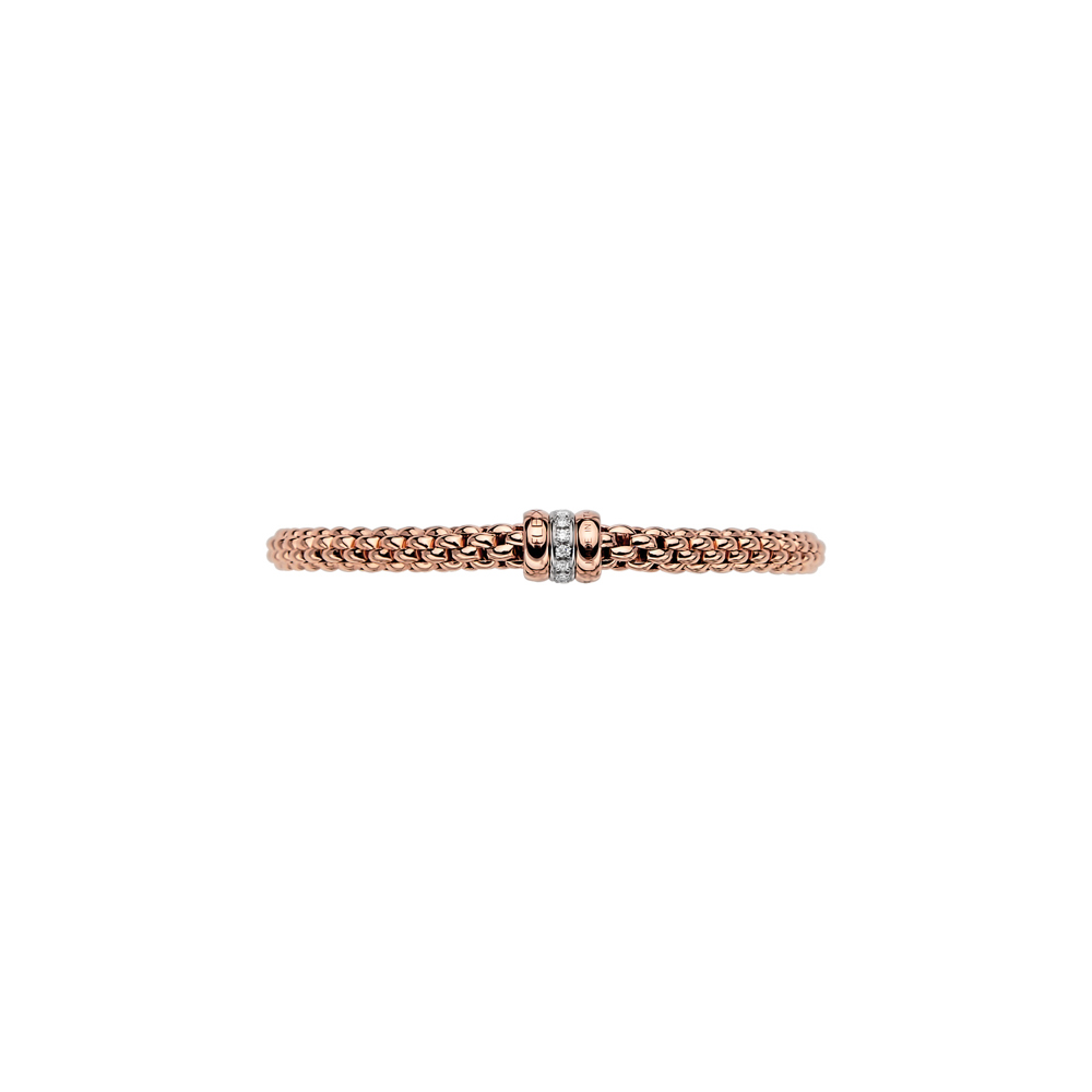 Bracelet Solo Flex'it avec trois rondelles pavées de diamants 5mm