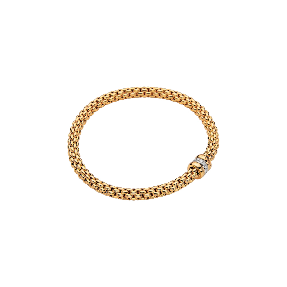 Bracelet Solo Flex'it avec trois rondelles pavées de diamants 5mm