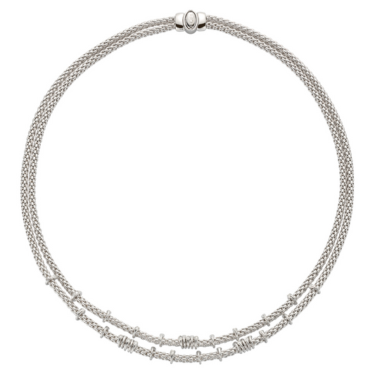 Prima Double Row necklace with diamonds