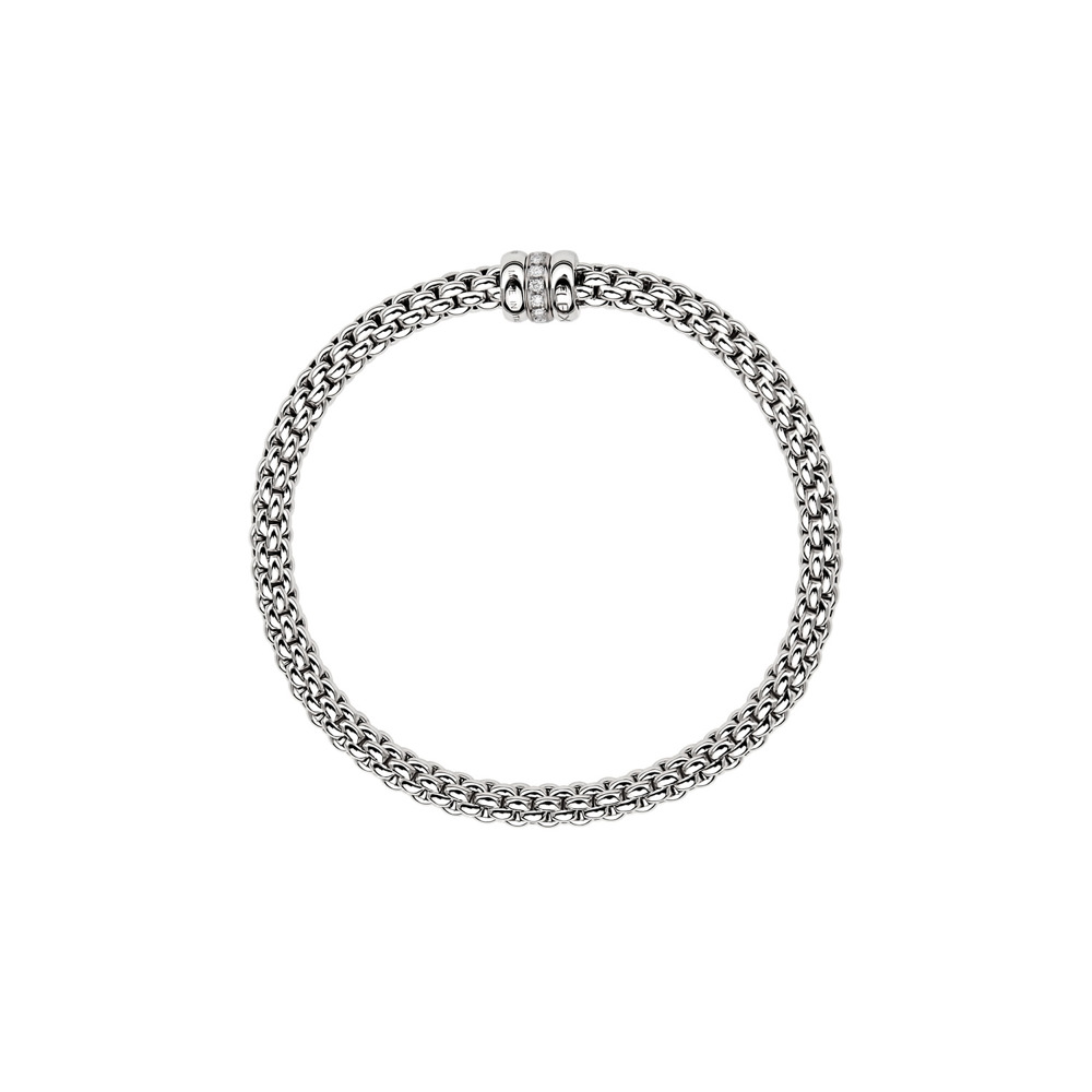 Bracelet Solo Flex'it avec trois rondelles pavées de diamants 5mm