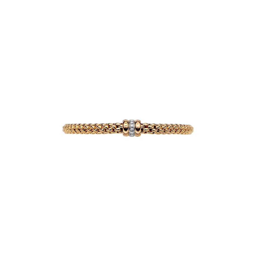 Bracelet Solo Flex'it avec trois rondelles pavées de diamants 5mm