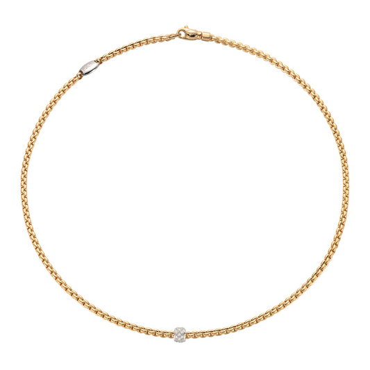 Eka Necklace with diamond pavé