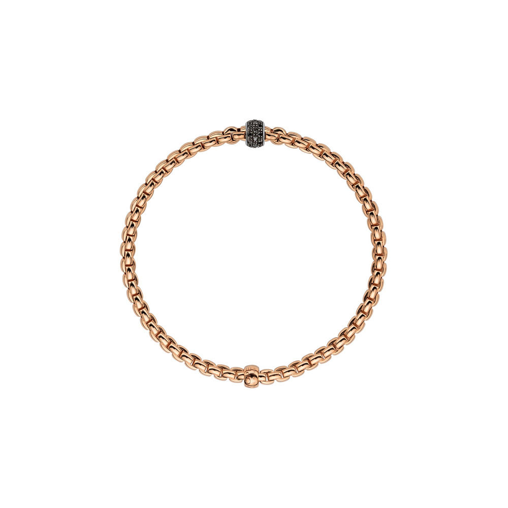 Bracelet Eka Flex'it avec pavé de diamants noirs 4mm