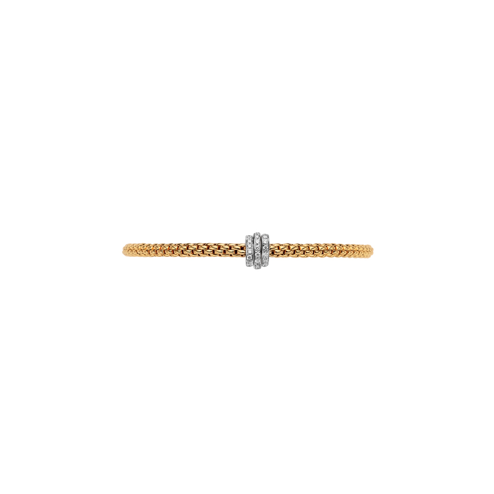 Bracelet Prima Flex'it avec 3 rangs de diamants pavés 3.5mm