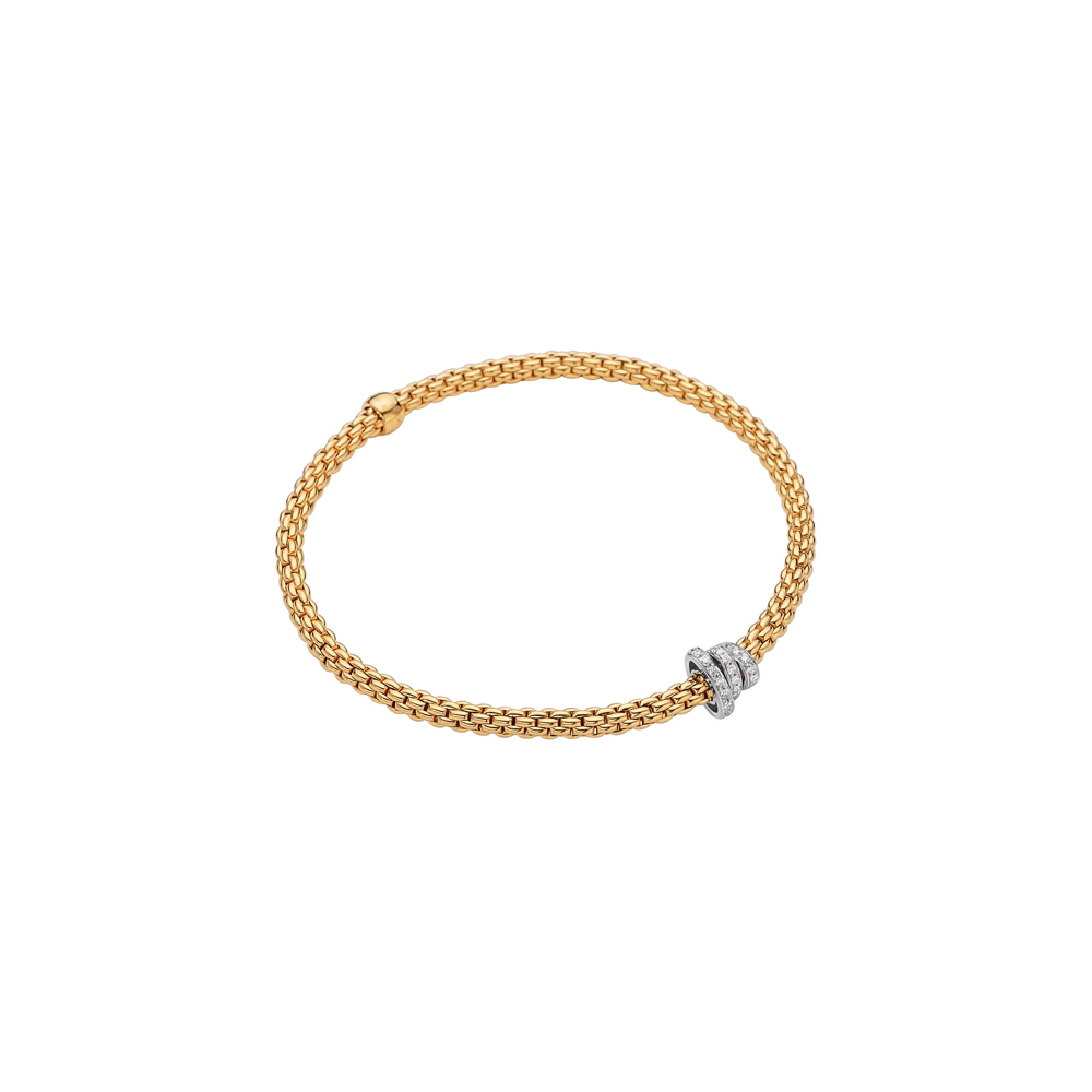 Bracelet Prima Flex'it avec 3 rangs de diamants pavés 3.5mm